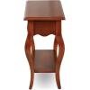 Leick Home 15-In Wide End Table, Solid Wood Construction, One Drawer, One Lower Shelf, Narrow Width, Easy-Assembly, Chocolate Oak, 15.0 In. W x 24.0 In. D x 24.0 In. H, 10071-CH(Brown Cherry)