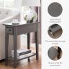 Leick Home 15-In Wide End Table, Solid Wood Construction, One Drawer, One Lower Shelf, Narrow Width, Easy-Assembly, Chocolate Oak, 15.0 In. W x 24.0 In. D x 24.0 In. H, 10071-CH(Smoke Gray)