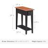 Leick Home 15-In Wide End Table, Solid Wood Construction, One Drawer, One Lower Shelf, Narrow Width, Easy-Assembly, Chocolate Oak, 15.0 In. W x 24.0 In. D x 24.0 In. H, 10071-CH(Black)