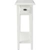 Leick Home 15-In Wide End Table, Solid Wood Construction, One Drawer, One Lower Shelf, Narrow Width, Easy-Assembly, Chocolate Oak, 15.0 In. W x 24.0 In. D x 24.0 In. H, 10071-CH(Farmhouse White)