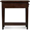 Leick Home 15-In Wide End Table, Solid Wood Construction, One Drawer, One Lower Shelf, Narrow Width, Easy-Assembly, Chocolate Oak, 15.0 In. W x 24.0 In. D x 24.0 In. H, 10071-CH(Chocolate Oak)