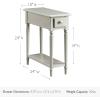 Leick Home 15-In Wide End Table, Solid Wood Construction, One Drawer, One Lower Shelf, Narrow Width, Easy-Assembly, Chocolate Oak, 15.0 In. W x 24.0 In. D x 24.0 In. H, 10071-CH(Greige)
