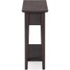 Leick Home 15-In Wide End Table, Solid Wood Construction, One Drawer, One Lower Shelf, Narrow Width, Easy-Assembly, Chocolate Oak, 15.0 In. W x 24.0 In. D x 24.0 In. H, 10071-CH(Smoke Gray)