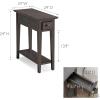 Leick Home 15-In Wide End Table, Solid Wood Construction, One Drawer, One Lower Shelf, Narrow Width, Easy-Assembly, Chocolate Oak, 15.0 In. W x 24.0 In. D x 24.0 In. H, 10071-CH(Smoke Gray)