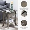 Leick Home 15-In Wide End Table, Solid Wood Construction, One Drawer, One Lower Shelf, Narrow Width, Easy-Assembly, Chocolate Oak, 15.0 In. W x 24.0 In. D x 24.0 In. H, 10071-CH(Chocolate Cherry)