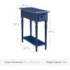 Leick Home 15-In Wide End Table, Solid Wood Construction, One Drawer, One Lower Shelf, Narrow Width, Easy-Assembly, Chocolate Oak, 15.0 In. W x 24.0 In. D x 24.0 In. H, 10071-CH(Navy)