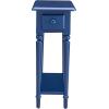 Leick Home 15-In Wide End Table, Solid Wood Construction, One Drawer, One Lower Shelf, Narrow Width, Easy-Assembly, Chocolate Oak, 15.0 In. W x 24.0 In. D x 24.0 In. H, 10071-CH(Navy)