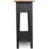 Leick Home 15-In Wide End Table, Solid Wood Construction, One Drawer, One Lower Shelf, Narrow Width, Easy-Assembly, Chocolate Oak, 15.0 In. W x 24.0 In. D x 24.0 In. H, 10071-CH(Black)