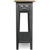 Leick Home 15-In Wide End Table, Solid Wood Construction, One Drawer, One Lower Shelf, Narrow Width, Easy-Assembly, Chocolate Oak, 15.0 In. W x 24.0 In. D x 24.0 In. H, 10071-CH(Black)