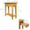 Leick Home 15-In Wide End Table, Solid Wood Construction, One Drawer, One Lower Shelf, Narrow Width, Easy-Assembly, Chocolate Oak, 15.0 In. W x 24.0 In. D x 24.0 In. H, 10071-CH(Desert Sands)
