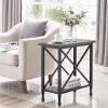 Leick Home 23005 Chisel & Forge Narrow Side Recliner Table with Shelf, Smoke Gray and Matte Black(Narrow End Table)