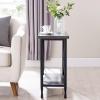 Leick Home 23005 Chisel & Forge Narrow Side Recliner Table with Shelf, Smoke Gray and Matte Black(Narrow End Table)