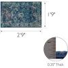 Leick Home 594184 Laraline Runner Vintage Turkish Medallion Collage Faded Fuchsia Living Room Bedroom Area Rug Runner 1’9″ x 5’11″(Blue)