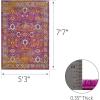 Leick Home 594234 Laraline Vintage Turkish Medallion Collage Faded Fuchsia Living Room Bedroom Area Rug Rectangle 5’3″ x 7’7″