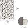Leick Home 594465 Rixelle Soft Shag Geo Modern Rug Ivory/Charcoal Living Room Bedroom Area Rug Rectangle 3’9″ x 5’9″(3’9″ x 5’9″ (Rectangular))