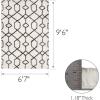 Leick Home 594465 Rixelle Soft Shag Geo Modern Rug Ivory/Charcoal Living Room Bedroom Area Rug Rectangle 3’9″ x 5’9″(6’7″ x 9’6″ (Rectangular))