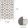 Leick Home 594465 Rixelle Soft Shag Geo Modern Rug Ivory/Charcoal Living Room Bedroom Area Rug Rectangle 3’9″ x 5’9″(7’10” x 10′ (Rectangular))