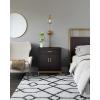 Leick Home 594465 Rixelle Soft Shag Geo Modern Rug Ivory/Charcoal Living Room Bedroom Area Rug Rectangle 3’9″ x 5’9″(7’10” x 10′ (Rectangular))