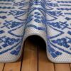 Leick Home 594952 Cusp Gray with Blue Moroccan Pattern Indoor Outdoor Area Rug Rectangle 4’x6′