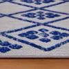 Leick Home 594952 Cusp Gray with Blue Moroccan Pattern Indoor Outdoor Area Rug Rectangle 4’x6′