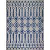 Leick Home 594994 Cusp Gray with Blue Moroccan Pattern Indoor Outdoor Area Rug Rectangle 7’10″x10′