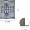 Leick Home 594994 Cusp Gray with Blue Moroccan Pattern Indoor Outdoor Area Rug Rectangle 7’10″x10′