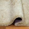 Leick Home 596007 Dagen Soft Shag Modern Rug Solid Beige Living Room Bedroom Area Rug Rectangle 5’3″ x 7’7″