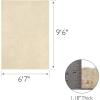 Leick Home 596015 Dagen Soft Shag Modern Rug Solid Beige Living Room Bedroom Area Rug Rectangle 6’7″ x 9’6″(Beige)