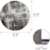 Leick Home 596106 Oryn Vintage Multicolor Medallion Boho Chic Living Room Bedroom Area Rug 5’3″ Round(Black/Gray)