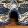 Leick Home 596106 Oryn Vintage Multicolor Medallion Boho Chic Living Room Bedroom Area Rug 5’3″ Round(Navy/Tan)