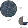 Leick Home 596106 Oryn Vintage Multicolor Medallion Boho Chic Living Room Bedroom Area Rug 5’3″ Round(Turquoise)