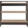 Leick Home 70008-WOGM Mixed Metal and Wood Slatted Bookshelf, White Oak/Gunmetal Gray