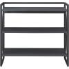 Leick Home 70009-BLKNK Mixed Metal and Wood X Design Bookshelf, Gray/Matte Black