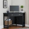 Leick Home 81430 Corner Computer/Writing Desk with Drawer and Shelf, Chocolate Oak(Black)