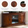 Leick Home 82285 Mission Corner TV Stand Made from Solid Wood, One Door and Adjustable Shelf, for 50″ TVs, Mission Oak(Burnished Oak / Black)