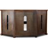 Leick Home 82285 Mission Corner TV Stand Made from Solid Wood, One Door and Adjustable Shelf, for 50″ TVs, Mission Oak(Burnished Oak / Black)