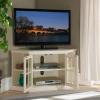 Leick Home 82285 Mission Corner TV Stand Made from Solid Wood, One Door and Adjustable Shelf, for 50″ TVs, Mission Oak(Cottage White)