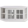 Leick Home 82285 Mission Corner TV Stand Made from Solid Wood, One Door and Adjustable Shelf, for 50″ TVs, Mission Oak(Cottage White)