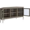 Leick Home 82285 Mission Corner TV Stand Made from Solid Wood, One Door and Adjustable Shelf, for 50″ TVs, Mission Oak(Gray / Pewter)