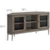Leick Home 82285 Mission Corner TV Stand Made from Solid Wood, One Door and Adjustable Shelf, for 50″ TVs, Mission Oak(Gray / Pewter)