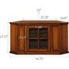 Leick Home 82285 Mission Corner TV Stand Made from Solid Wood, One Door and Adjustable Shelf, for 50″ TVs, Mission Oak(Medium Oak / Oil Rubbed Bronze)
