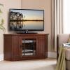 Leick Home 82285 Mission Corner TV Stand Made from Solid Wood, One Door and Adjustable Shelf, for 50″ TVs, Mission Oak(Mission Oak / Blackened)