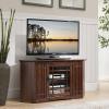 Leick Home 82285 Mission Corner TV Stand Made from Solid Wood, One Door and Adjustable Shelf, for 50″ TVs, Mission Oak(Mission Oak / Blackened)