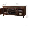 Leick Home 82360 Solid Wood Mission Oak Four Door TV Stand For 65″ TVs Universal TV Console Living Room Storage Shelves Entertainment Center, Mission Oak(Distressed Rustic Autumn)