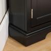 Leick Home 83385 Three Door Corner TV Stand with Cabinet Storage For 50″ TV’s, Black(Black)