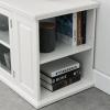 Leick Home 85162 TV Stand with Bookshelf Storage, for 65″ TV’s, Cottage White(Cottage White)