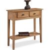 Leick Home Boa Console Table, Solid Wood, Bottom Display Shelf, Narrow Depth, Easy-Assembly, For Living Room/Hallway, Chocolate Cherry, 38.0 in. W x 14.0 in. D x 30.0 in. H, 10332(Desert Sands)