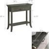 Leick Home Boa Console Table, Solid Wood, Bottom Display Shelf, Narrow Depth, Easy-Assembly, For Living Room/Hallway, Chocolate Cherry, 38.0 in. W x 14.0 in. D x 30.0 in. H, 10332(Smoke Gray)