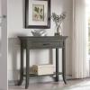 Leick Home Boa Console Table, Solid Wood, Bottom Display Shelf, Narrow Depth, Easy-Assembly, For Living Room/Hallway, Chocolate Cherry, 38.0 in. W x 14.0 in. D x 30.0 in. H, 10332(Smoke Gray)