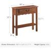 Leick Home Boa Console Table, Solid Wood, Bottom Display Shelf, Narrow Depth, Easy-Assembly, For Living Room/Hallway, Chocolate Cherry, 38.0 in. W x 14.0 in. D x 30.0 in. H, 10332(Medium Oak)